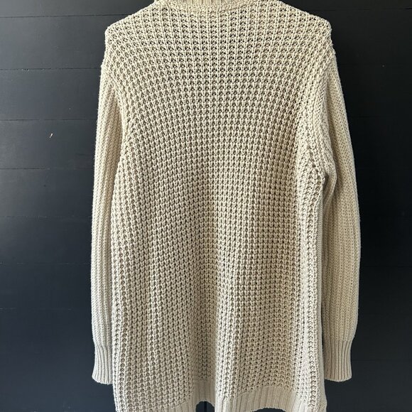 Tan Knit Cardigan Long Sweater Woman's Size XL with front pockets - Picture 4 of 5